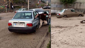 Cars Abandoned in Emergency Evacuation... Muddy Floodwaters Swulp Iranian Roads