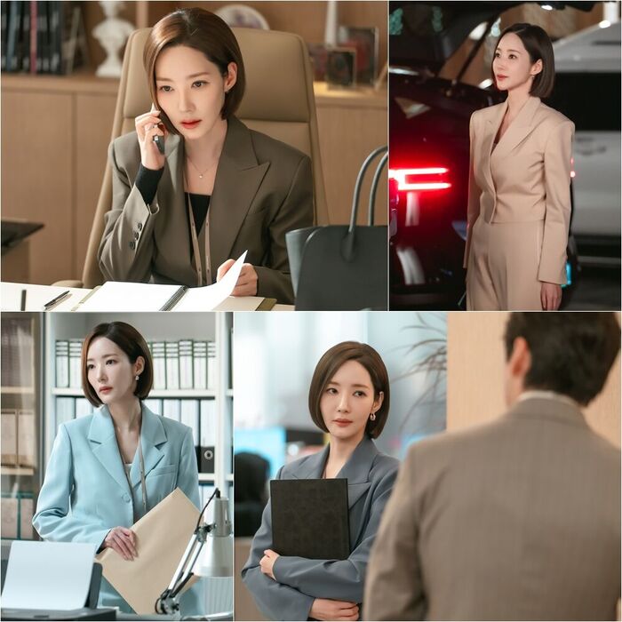 Sharp Bob & Impeccable Suit: 'Office Rom-Com Queen' Park Minyoung Returns in First Stills for 'Nine to Six'