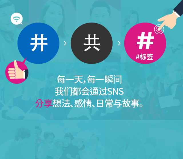 每一天，每一瞬间 我们都会通过SNS 分享想法、感情、日常与故事。