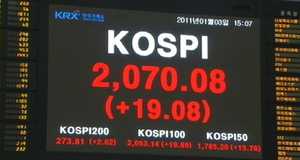 새해 첫 코스피 '2070' 껑충&hellip;3년만에 사상 최고