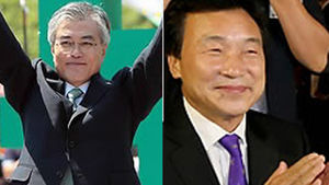 문재인-손학규 `대세론' 장외 공방