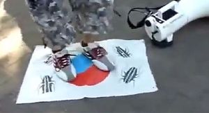 日 극우파, 5개 도시 반한시위&hellip;태극기 모독