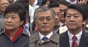[영상] 문-안 단일화 회동 전&hellip;세 후보 표정은?
