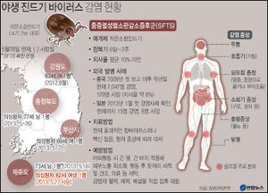[그래픽] 야생 진드기 바이러스 감염 현황