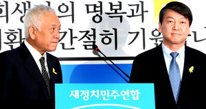 [핫포토] 세월호 수습대책 발표한 김&middot;안 공동대표