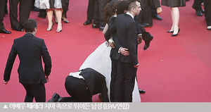칸 영화제서 여배우 치마 속 뛰어든 '황당' 남성