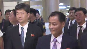 인천 아시안게임 조 추첨 위해 북한 대표단 입국