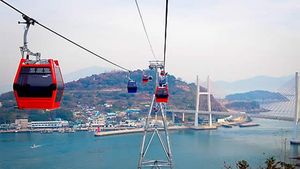 [포토] 해상케이블카 타보니&hellip;"여수의 새로운 명물 될 것"