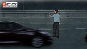[블랙박스] 도로 내려가 택시 잡으려다 '쿵'&hellip;누구 책임?