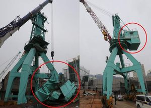 [현장 포토] 추락한 크레인 구조물