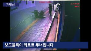 [자막뉴스] '와르르' 무너진 보도블록&hellip;"흙탕물 유출이 원인"