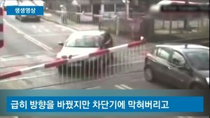 [생생영상] 차단기 무시하고 건너다&hellip;철도 건널목 '아찔 현장'
