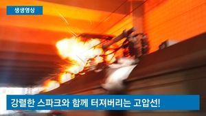 [생생영상] 불꽃 튀며 '펑펑'&hellip;지하철 1호선 고압선 폭발
