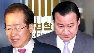 '적극' 홍준표 vs '침묵' 이완구&hellip;수사 대응에 온도차