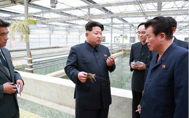 메인이미지  1 : 김정은 북한 국방위원회 제1위원장이 대동강 자라공장을 찾아 관리 부실 등을 '격노'해 질책했다고 노동신문이 19일 보도했다.   (서울=연합뉴스) 