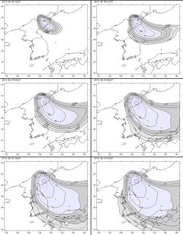 메인이미지  2 : 백두산 화산이 대폭발하고 북동풍이 불면 화산재가 48시간 안에 남한 전역을 덮칠 것이라는 예측이 국민안전처 연구용역에서 나왔다. 이렇게 되면 남한에 무려 11조1천900억원에 달하는 재산피해를 줄 것으로 추산됐다.   (윤성효 부산대 교수 제공)
