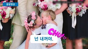 [생생영상] '신랑, 신부 키스하세요' 외침에&hellip;4살 꼬마의 깜짝 키스