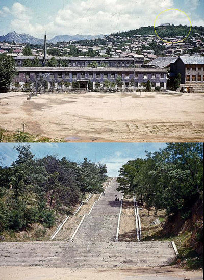 메인이미지  5 : 사진은 한국전쟁 당시까지 남아있던 조선신궁과 신궁으로 올라가는 계단. (듀이 맥린 박사 제공)