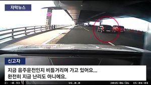 [자막뉴스] 다리서 떨어질 듯 '비틀'&hellip;25km 아찔한 환각운전