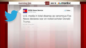 북한이 트럼프 지원?&hellip;가짜 트윗에 낚인 MSNBC '망신'
