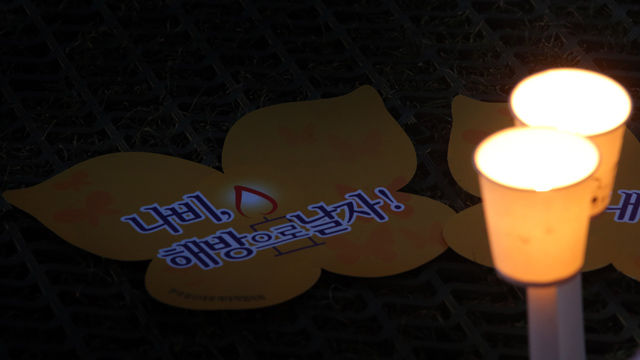 메인이미지  5 : 12일 오후 서울광장에서 세계 일본군 '위안부' 기림일 맞이 촛불문화제가 열리고 있다.