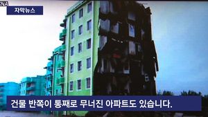 [자막뉴스] 반으로 뚝 잘린 건물&hellip;北 태풍 피해 '처참'