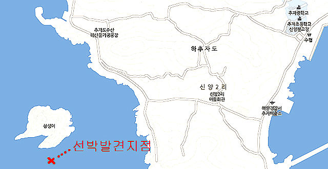 메인이미지  3 : 제주 추자도 인근에서 낚시 관광객 등 19∼20명(추정)을 태우고 전남 해남으로 가다가 통신이 두절된 낚시어선 돌고래호(9.77t&middot;해남 선적)로 추정되는 배가 6일 오전 6시 25분께 추자도 남쪽의 무인도인 섬생이섬 남쪽 1.2㎞ 해상에서 뒤집힌 채 발견됐다.

