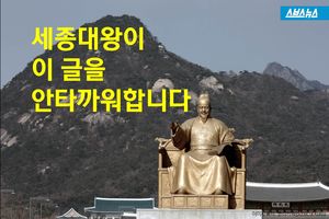 "세종대왕이 이 글을 안타까워합니다"