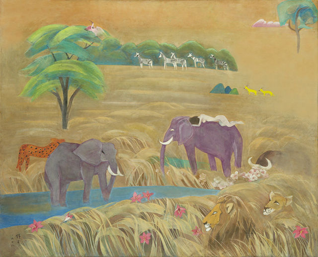 천경자 화백의 '초원Ⅱ'