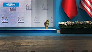 [생생영상] G20 철통경비 뚫은 고양이 3마리&hellip;무대 위 깜짝 등장