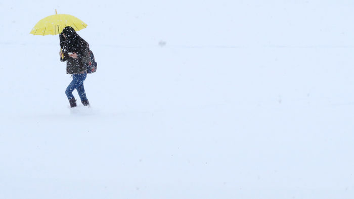 메인이미지  2 : 광주&middot;전남에 최고 13㎝의 눈이 쌓인 19일 오전 광주 북구 용봉동 전남대학교정에서 한 여대생이 눈이 쌓인 운동장을 걷고 있다.(광주=연합뉴스) 