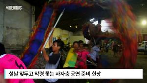 [비디오머그] 묘기 같은 사자춤 준비하는 공연단