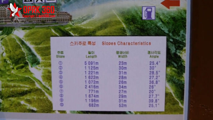 메인이미지  4 : 싱가포르 사진작가 아람 판 씨가 지난해 말 북한 마식령스키장을 방문했을 때 촬영한 영상을 지난 7일 유튜브에 공개했다. 영상을 보면 스키장의 슬로프는 총 10개다.