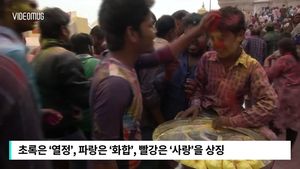 [비디오머그] 빨간 가루 흠뻑 뒤집어쓴 사람들&hellip;요란한 봄맞이
