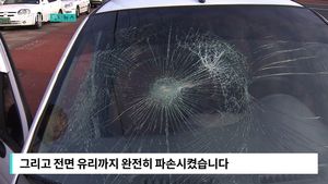 [자막뉴스] 달리는 車에 대놓고 돌 던진 男&hellip;실신한 운전자