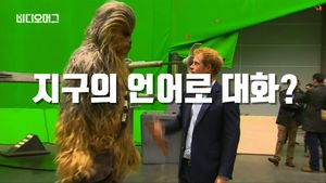 [비디오머그] '대화 가능?' 츄바카와 만난 윌리엄 왕세손과 해리 왕자