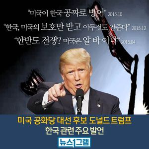 [뉴스1그램] 美공화당 대통령 후보 트럼프의 한국 관련 발언 모음