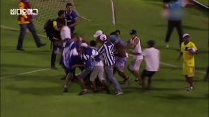 [비디오머그] "축구 지는 것 절대 못 참지"&hellip;선수&middot;팬 뒤엉켜 '집단 난투극'