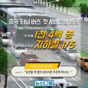 [뉴스1그램] 中 '터널 버스' 첫 시범운행 성공&hellip;놀라운 운행 모습