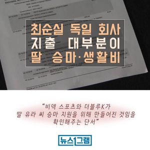 [뉴스1그램] 최순실 독일 회사, 딸 승마 위한 사금고 역할