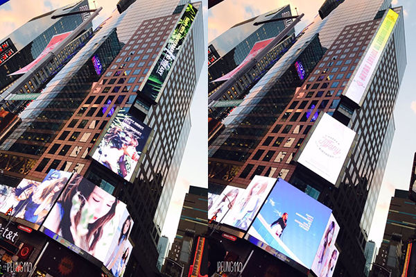 티파니 타임스퀘어에 대형 광고 등장