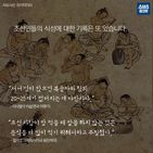 섬네일이미지  4:조선인들의 식성에 대한 기록은 또 있습니다.

&ldquo;서너 명이 앉으면 복숭아와 참외
   20&sim;25개가 없어지는 게 다반사다.&rdquo;
     - 이사벨라 비숍(영국 여행가) 

&ldquo;조선 사람이 밥 먹을 때 말을 하지 않는 것은
   음식을 더 많이 먹기 위해서라고 주장했다.&rdquo;
      - 윌리엄 그리피스(미국 동양학자)
