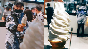 [SBS Star] TAEYANG Spotted Treating Ice Cream to Fans at the Airport!