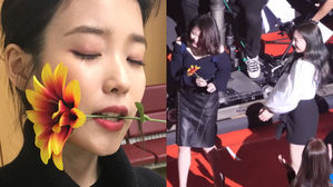 [SBS Star] IU with Flower Given by NAYEON from TWICE!