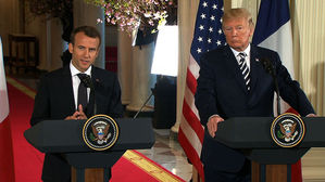 마크롱 "트럼프 이란핵합의 탈퇴하면 전쟁 발발할 수도" 경고