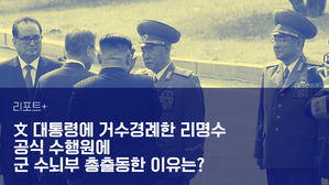 [리포트+] 文 대통령에 거수경례한 리명수&hellip;공식 수행원에 군 수뇌부 총출동한 이유는?