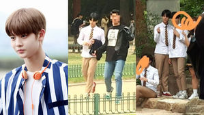 [SBS Star] Wanna One's Bae Jin Young Spotted While Taking Graduation Photos with His Friends