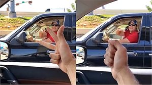 [영상pick] 도로 위 끼어들기 허락하는 유쾌한 방법…"가위 바위 보!"