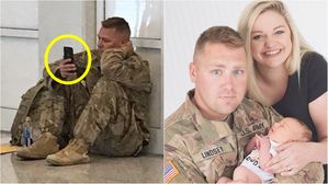 [뉴스pick] 비행기 지연에 영상통화로 딸 출산 지켜본 군인