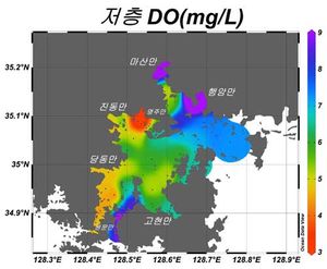 경남 진해만 일부 해역에 산소부족 물 덩어리 출현 비상